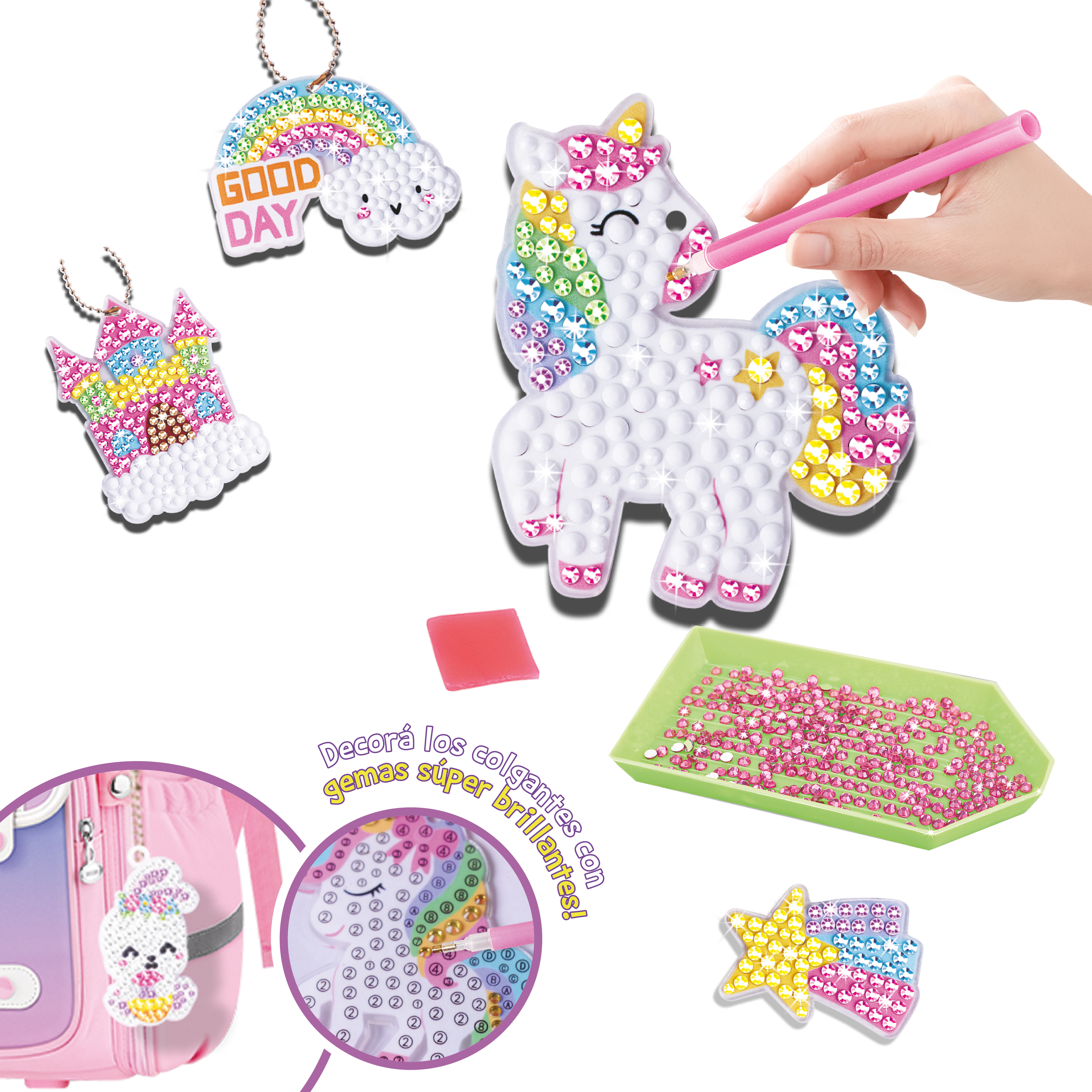 Juliana I Love Unicorns Colgantes de Gemas Diamond